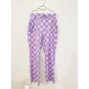 Juicy y2k lilac sky checkered velour pants